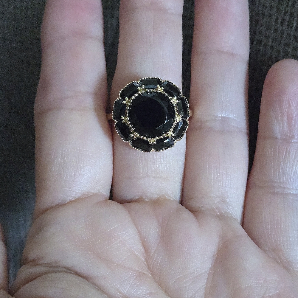 Shivam Black🖤 Onyx Flower🏵 Ring💍 - Picture 4 of 16